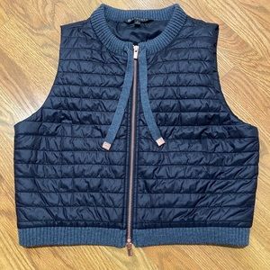 Athleta Black Tioga Primaloft Crop Puff Vest - Sm
